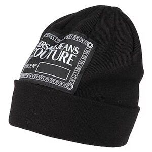 Versace Jeans Couture Men's Black Beanie With Patch - NWT
